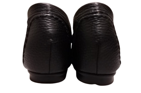 【PRETA flex P1101 ブラック】本革レザープレーンモカシンシューズ